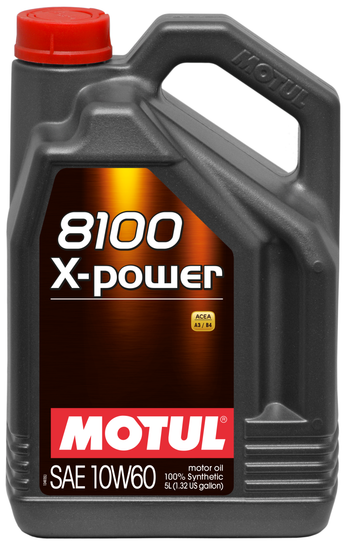 Motul 106144 5L Synthetic Engine Oil 8100 10W60 X-Power