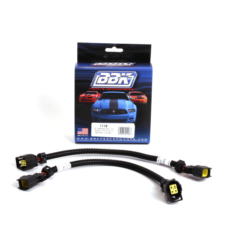 BBK 1118 fits Dodge 05-20 4 Pin Square Style O2 Sensor Wire Harness Extensions 12 (pair)