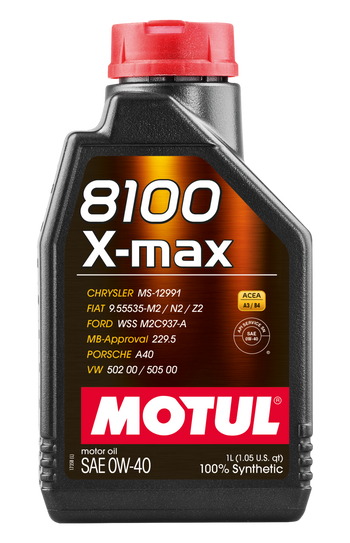 Motul 104531 1L Synthetic Engine Oil 8100 0W40 X-MAX - fits Porsche A40
