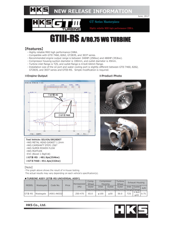 HKS 14001-AK032 GTIII-RS A/R 0.75 WG TURBINE