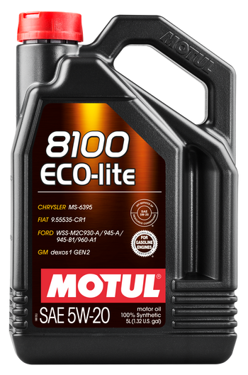 Motul 109104 5L Synthetic Engine Oil 8100 5W20 ECO-LITE