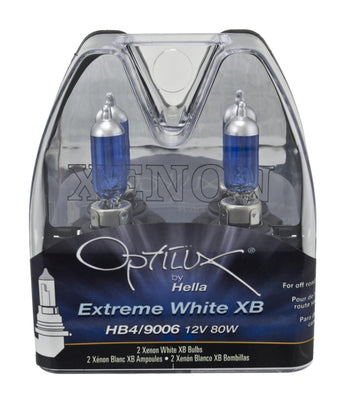 Hella H71070367 Optilux XB White Halogen Bulbs HB4 12V 80W (2 pack)