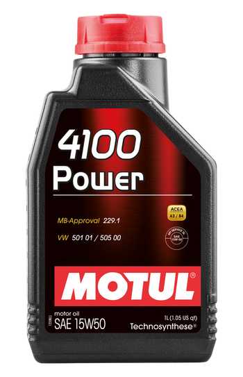 Motul 102773 1L Engine Oil 4100 POWER 15W50 - VW 505 00 501 01 - MB 229.1