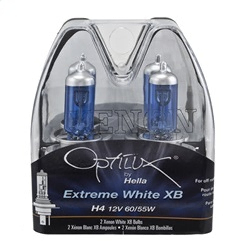 Hella H71071352 Optilux 12V 60/55W H4/9003 P43t Extreme White XB Bulb (Pair)