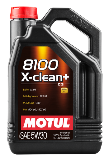 Motul 106377 5L Synthetic Engine Oil 8100 5W30 X-CLEAN Plus