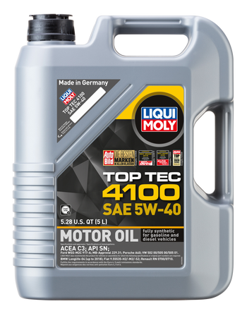 LIQUI MOLY 2330 5L Top Tec 4100 Motor Oil SAE 5W40