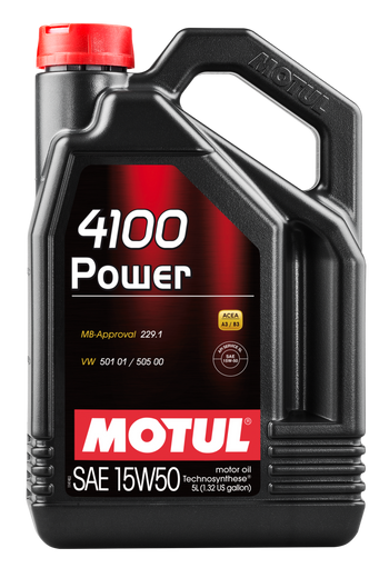 Motul 5L Engine Oil 4100 POWER 15W50 - VW 505 00 501 01 - MB 229.1