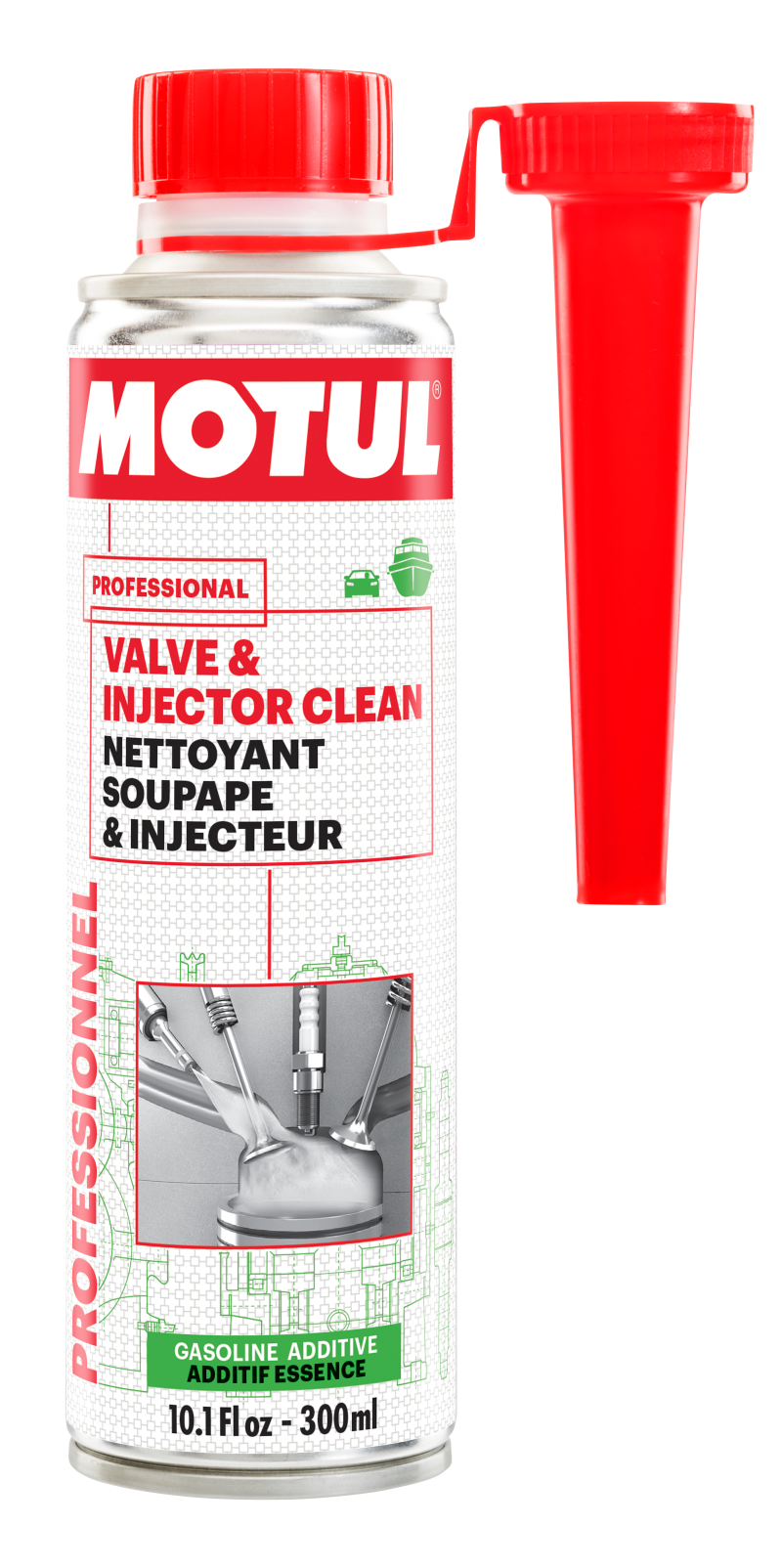 Motul 109614-1 300ml Valve and Injector Clean Additive - Single