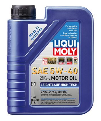 LIQUI MOLY 2331 1L Leichtlauf (Low Friction) High Tech Motor Oil SAE 5W40