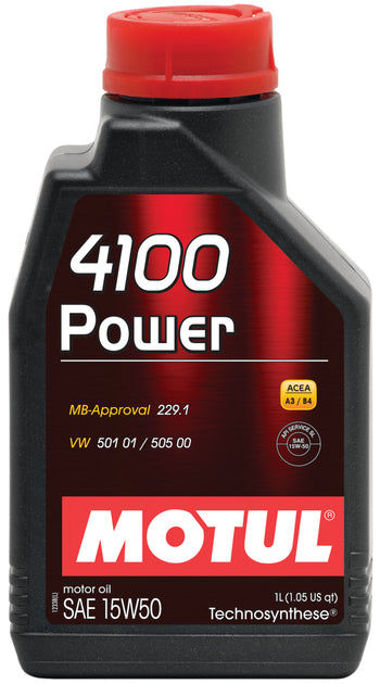 Motul 102773 1L Engine Oil 4100 POWER 15W50 - VW 505 00 501 01 - MB 229.1