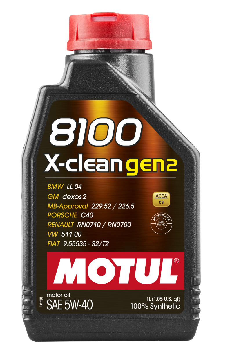 Motul 109761 1L Synthetic Engine Oil 8100 X-CLEAN Gen 2 5W40