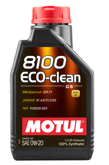 Motul 109960 1L Synthetic Engine Oil 8100 0W20 Eco-Clean